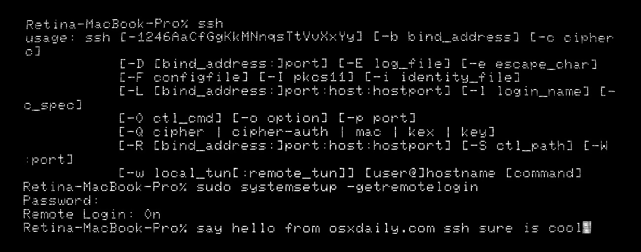 How to Enable SSH on a Mac from the Command Line