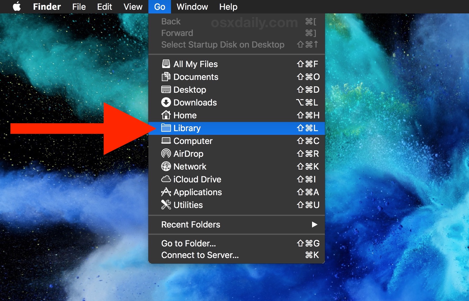How to Show to /Library Folder in MacOS Mojave, High Sierra, Sierra