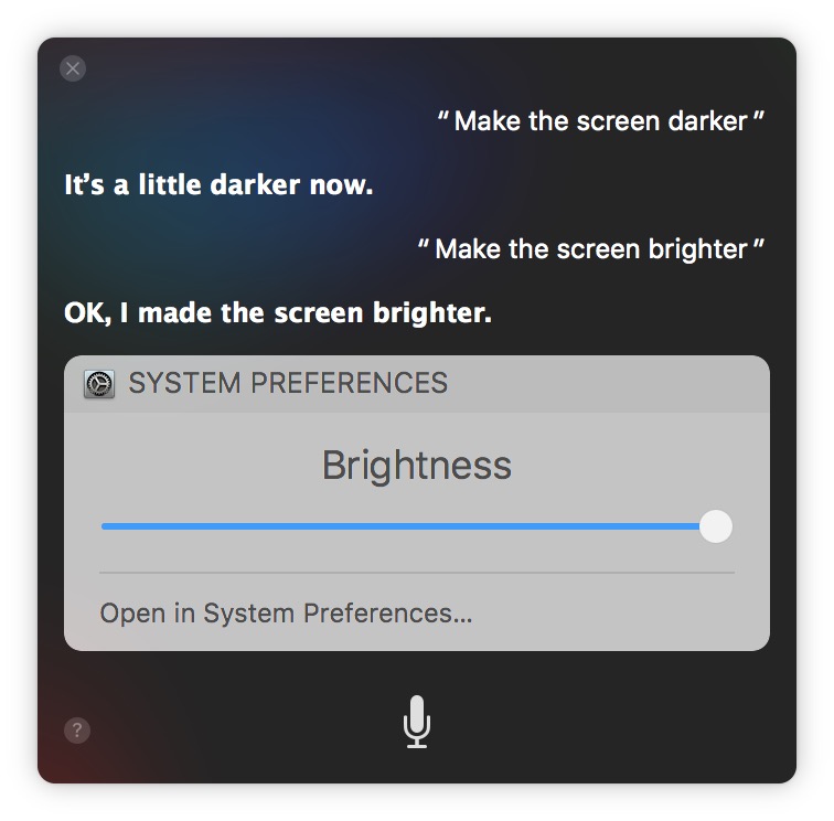 How to Change Screen Brightness on the Mac with Siri Voice Commands