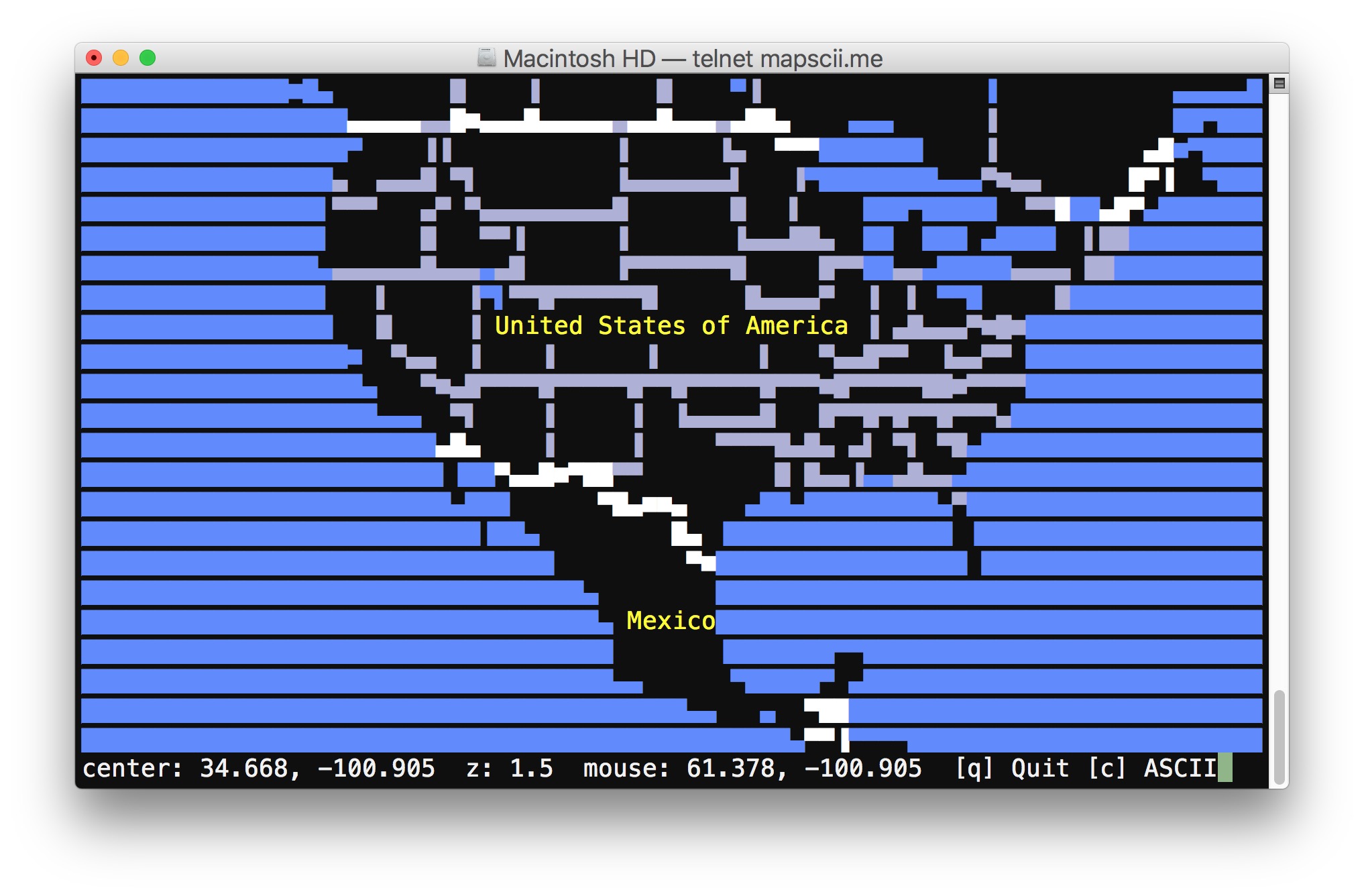 Ascii Map Of Germany Доступ к картам из командной строки в формате ASCII с помощью Mapscii