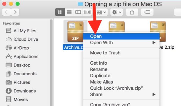 How to Open Zip Files on Mac OS