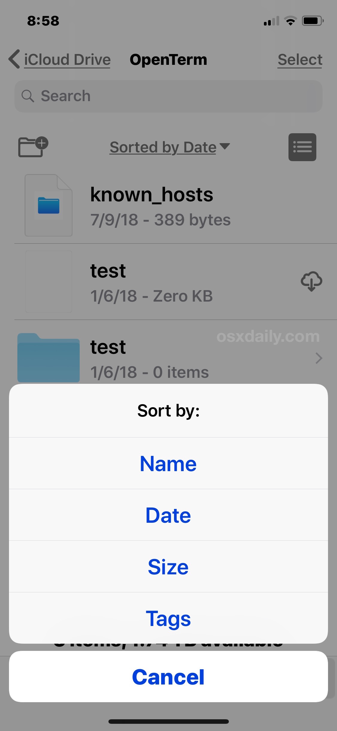How to Sort Files on iPad and iPhone
