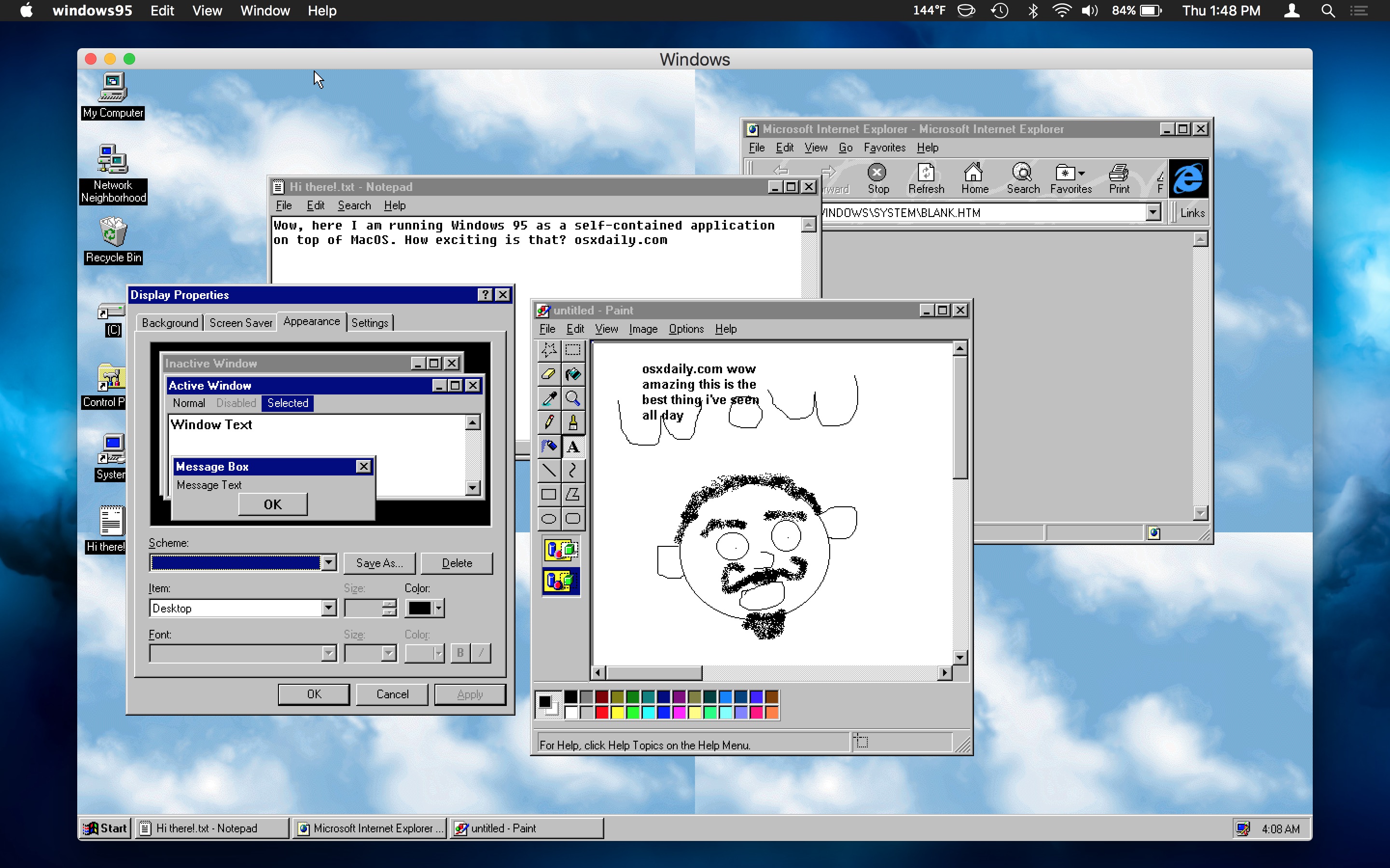 explorer windows 95 emulator snofour