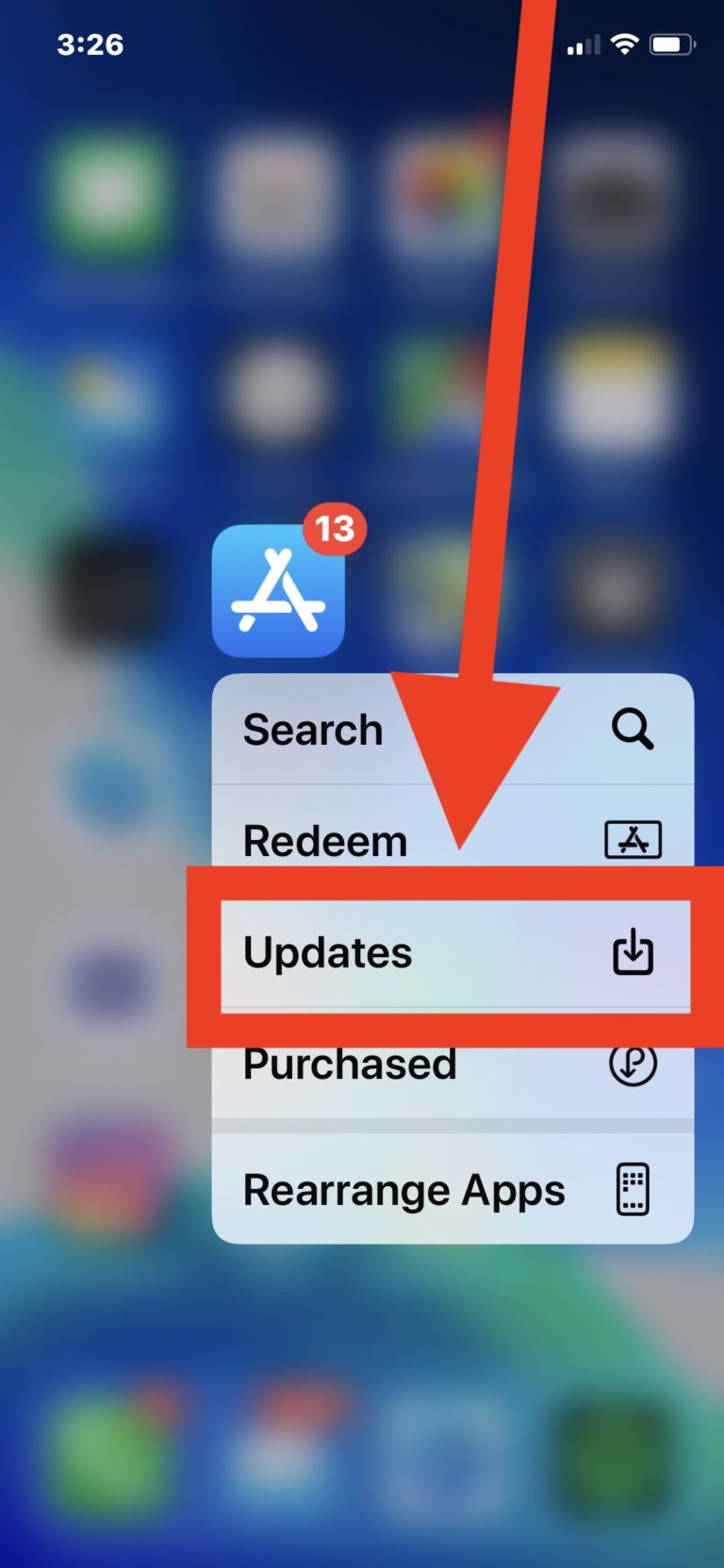 How to Access “Updates” in App Store for iPhone & iPad from Home Screen
