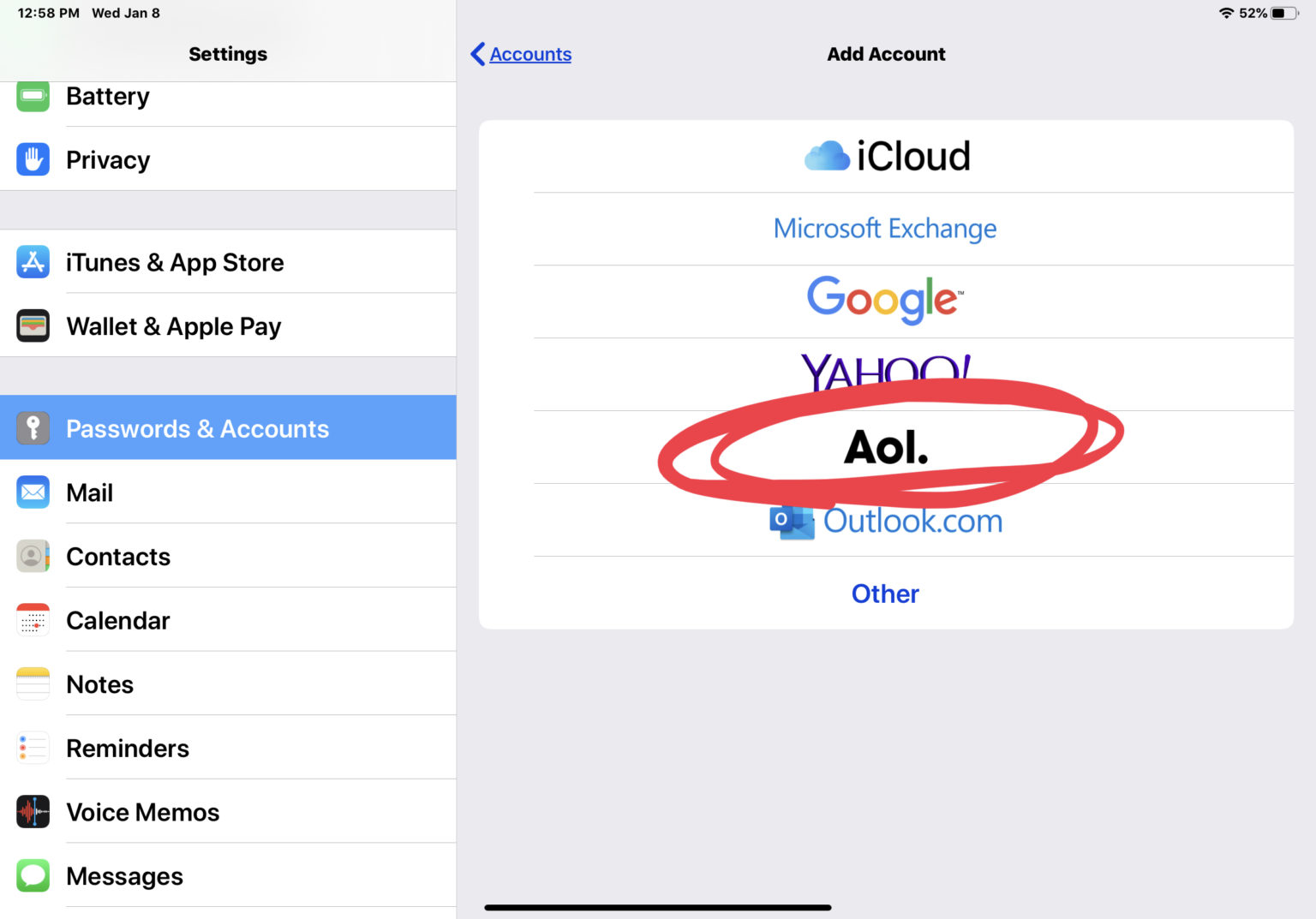 How to Add AOL Email to iPad or iPhone