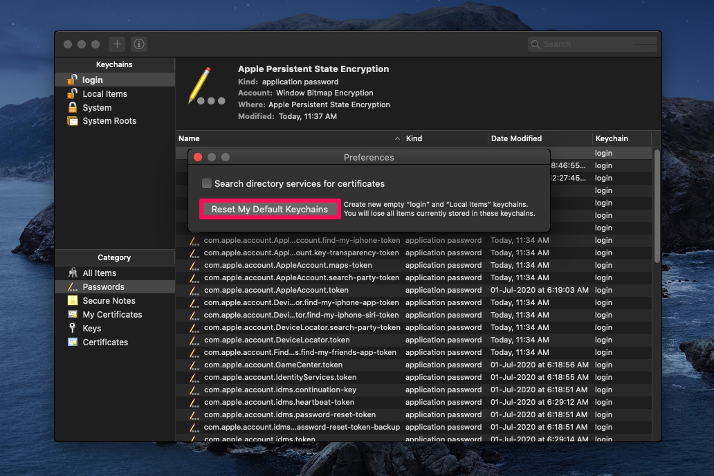 How to Reset Keychain on Mac