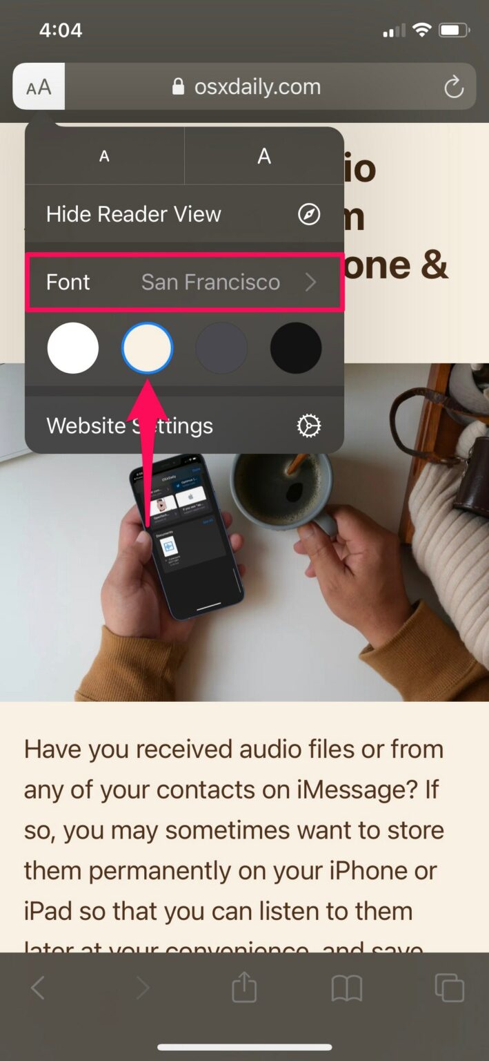 How to Change Safari Reader View Font & Background on iPhone & iPad