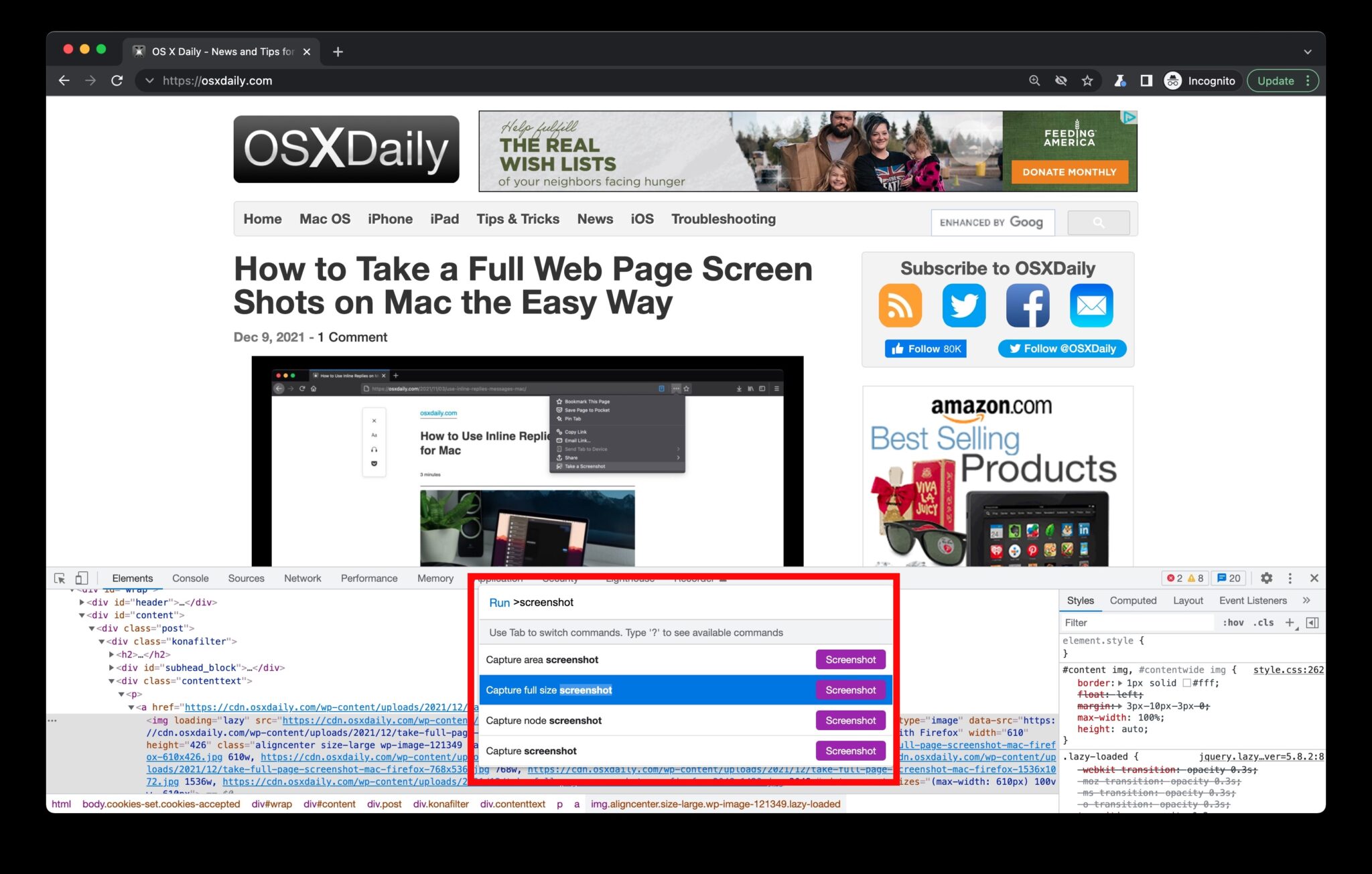 Capture Full Size page Scrolling Screenshots in Chrome
