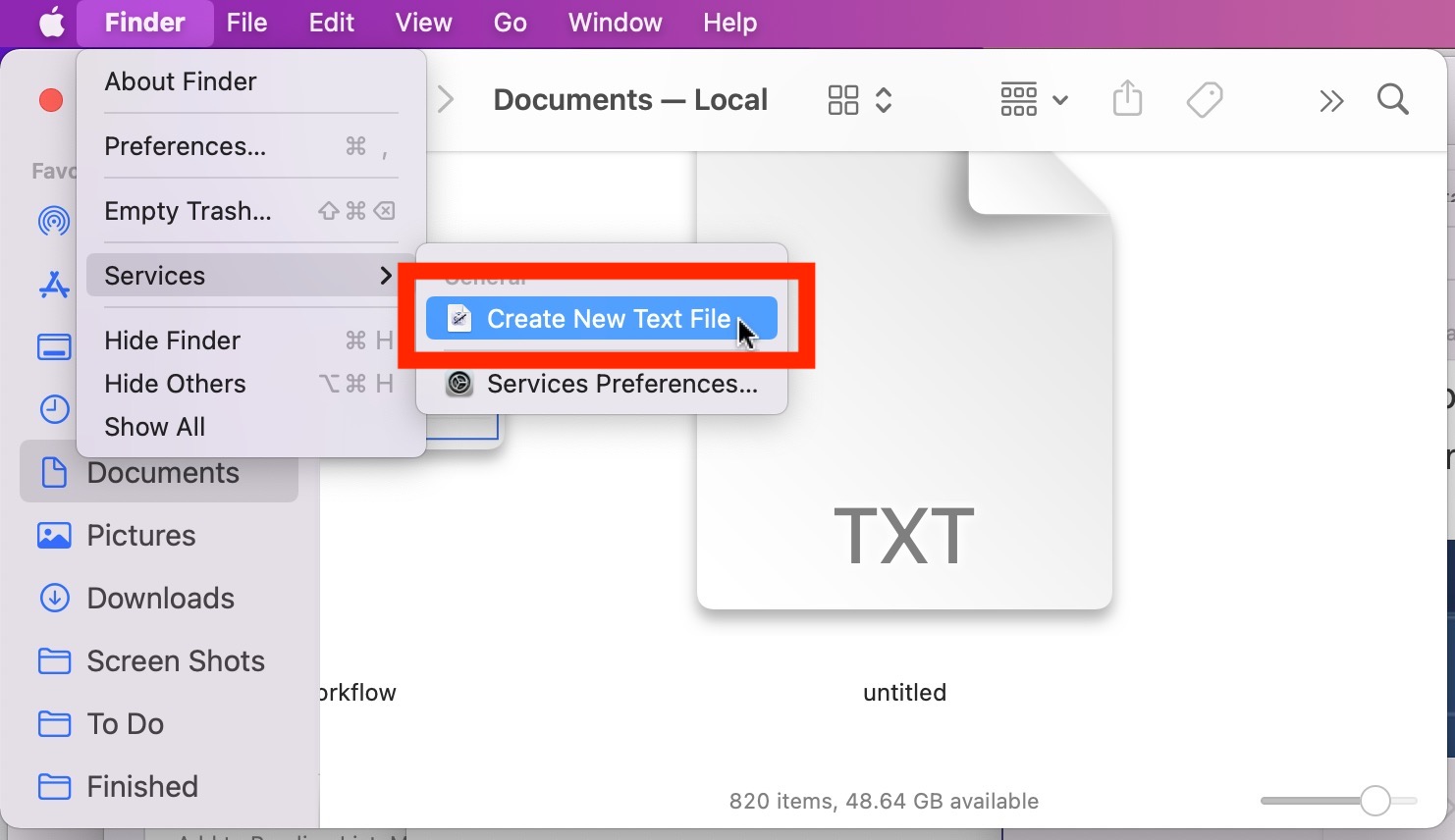How to Create a Text File in a Folder on Mac