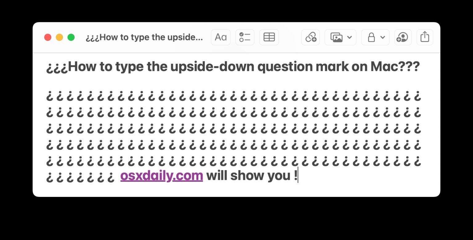 How to Type the Upside Down Question Mark on Mac