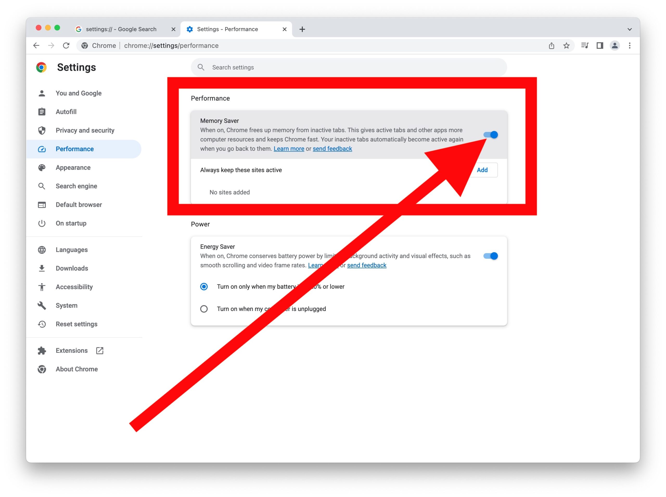 How to Enable Memory Saver in Google Chrome to Reduce RAM/CPU Usage