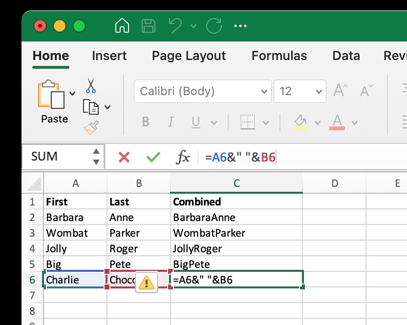How to Combine Two Columns in Excel
