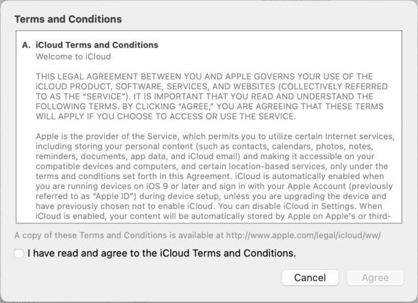 Fun: Don’t Forget to Accept New iCloud Terms & Conditions | OSXDaily