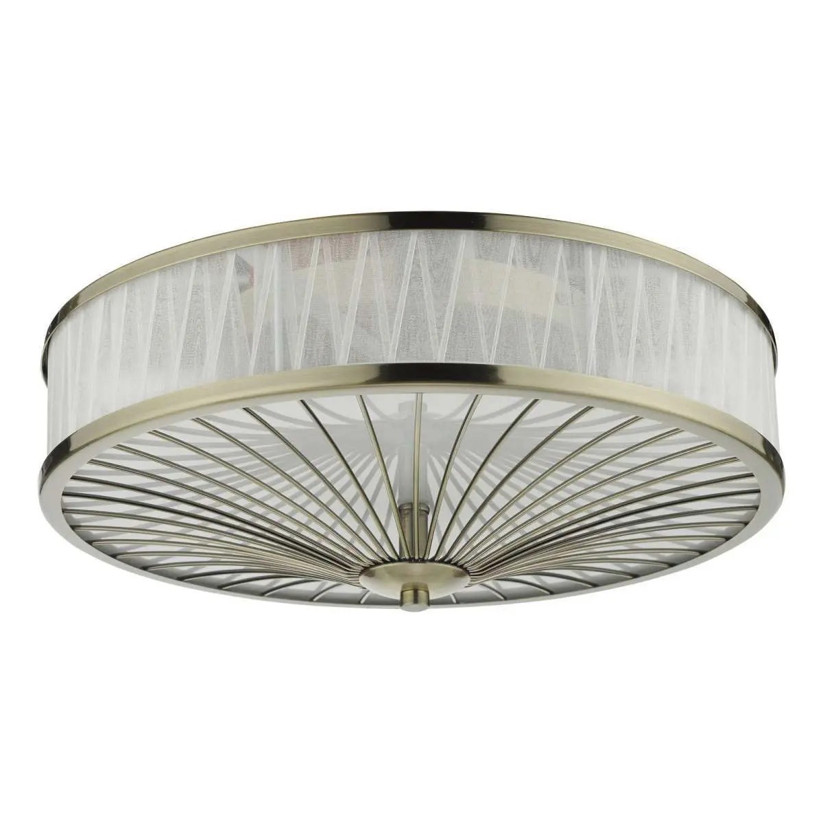 Dar Lighting OSL5075 Oslo 3 Light Antique Brass Flush Fitting