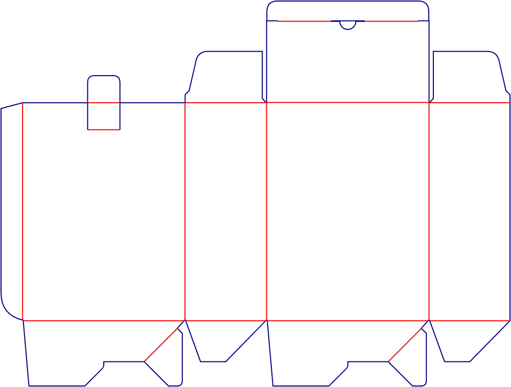 Custom dimensions back open boxes snap lock dieline 106011