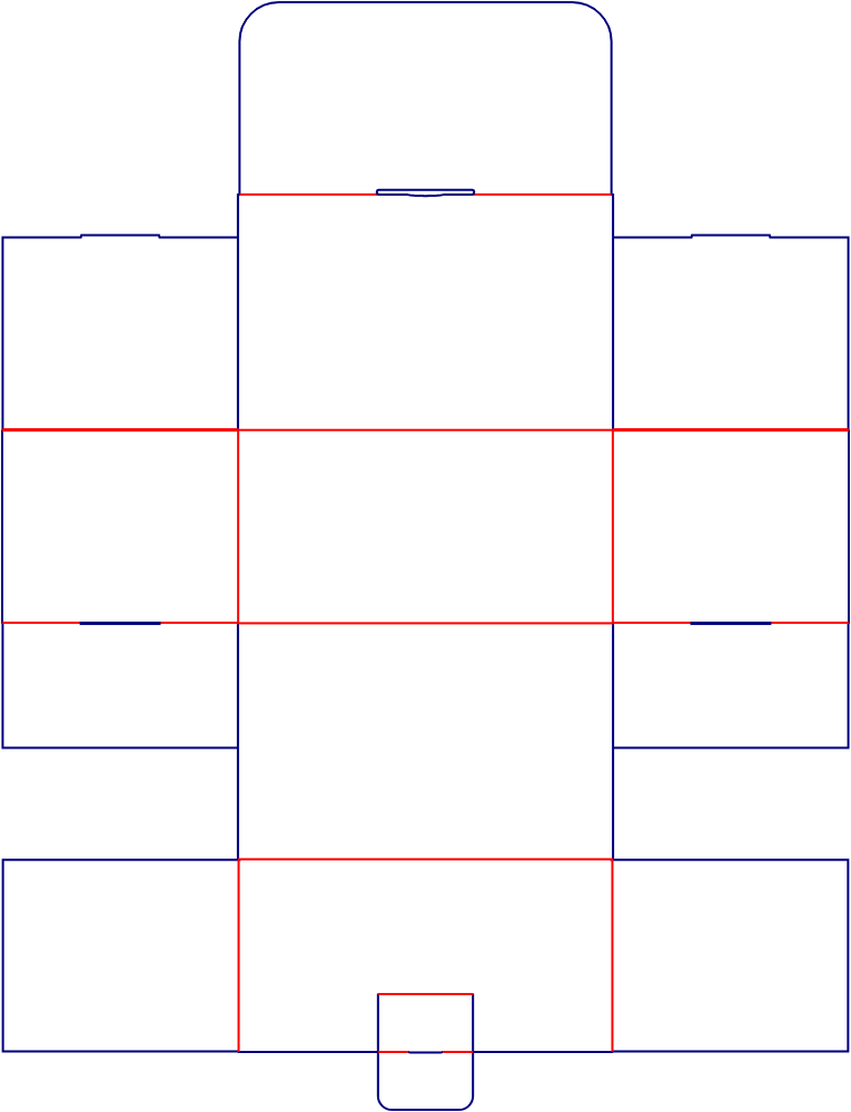 Custom dimensions flip top boxes polygonal dieline 156002