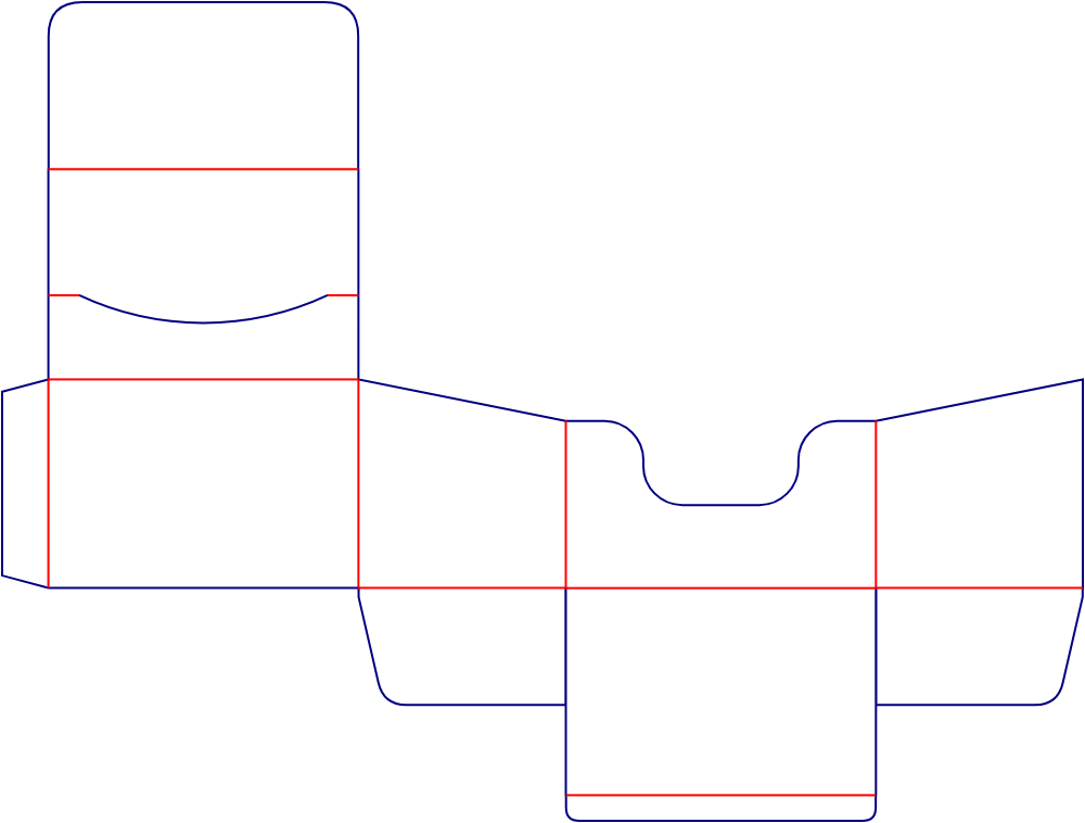 Custom dimensions beveled bottom display boxes Dieline 171370