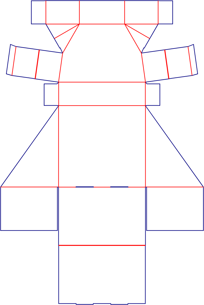 Custom dimensions display boxes/stands hexagonal Dieline 175070