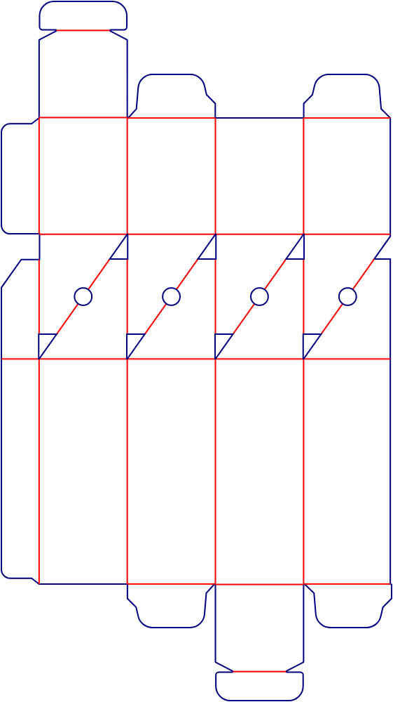 Custom dimensions pvc boxes reverse inserts Dieline 400100