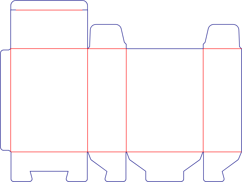 Custom dimensions pvc boxes open up dieline 401030