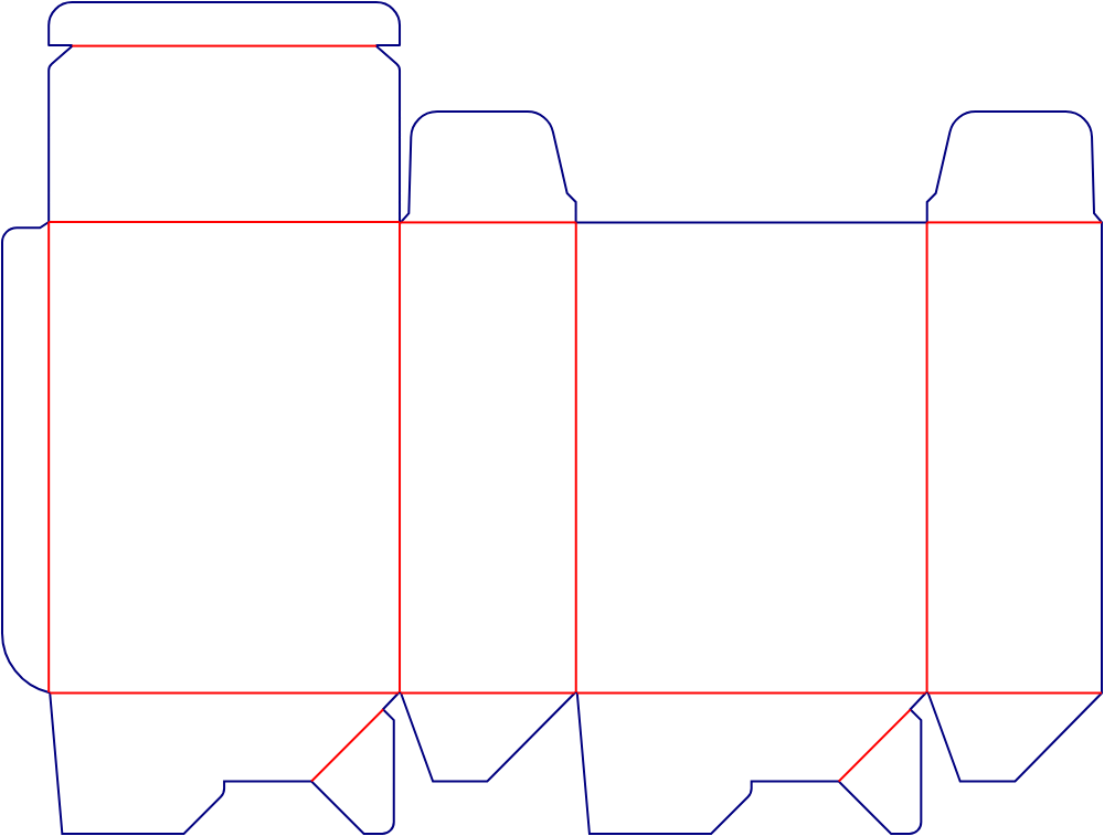 Custom dimensions pvc boxes reverse inserts Dieline 403010
