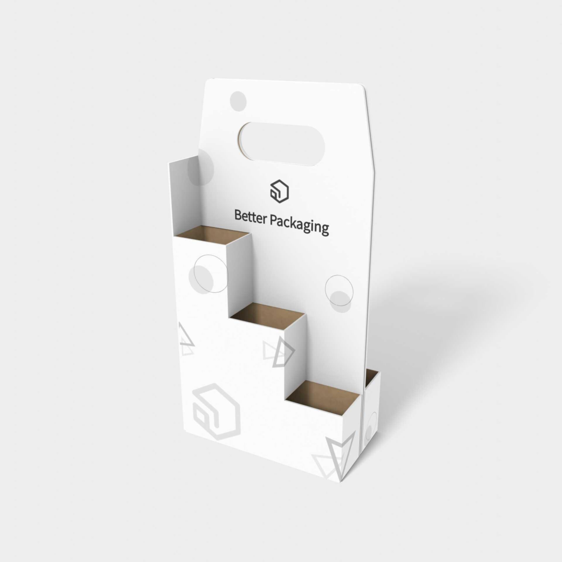 Vertical hole display stands with handles display boxes/stands mockup