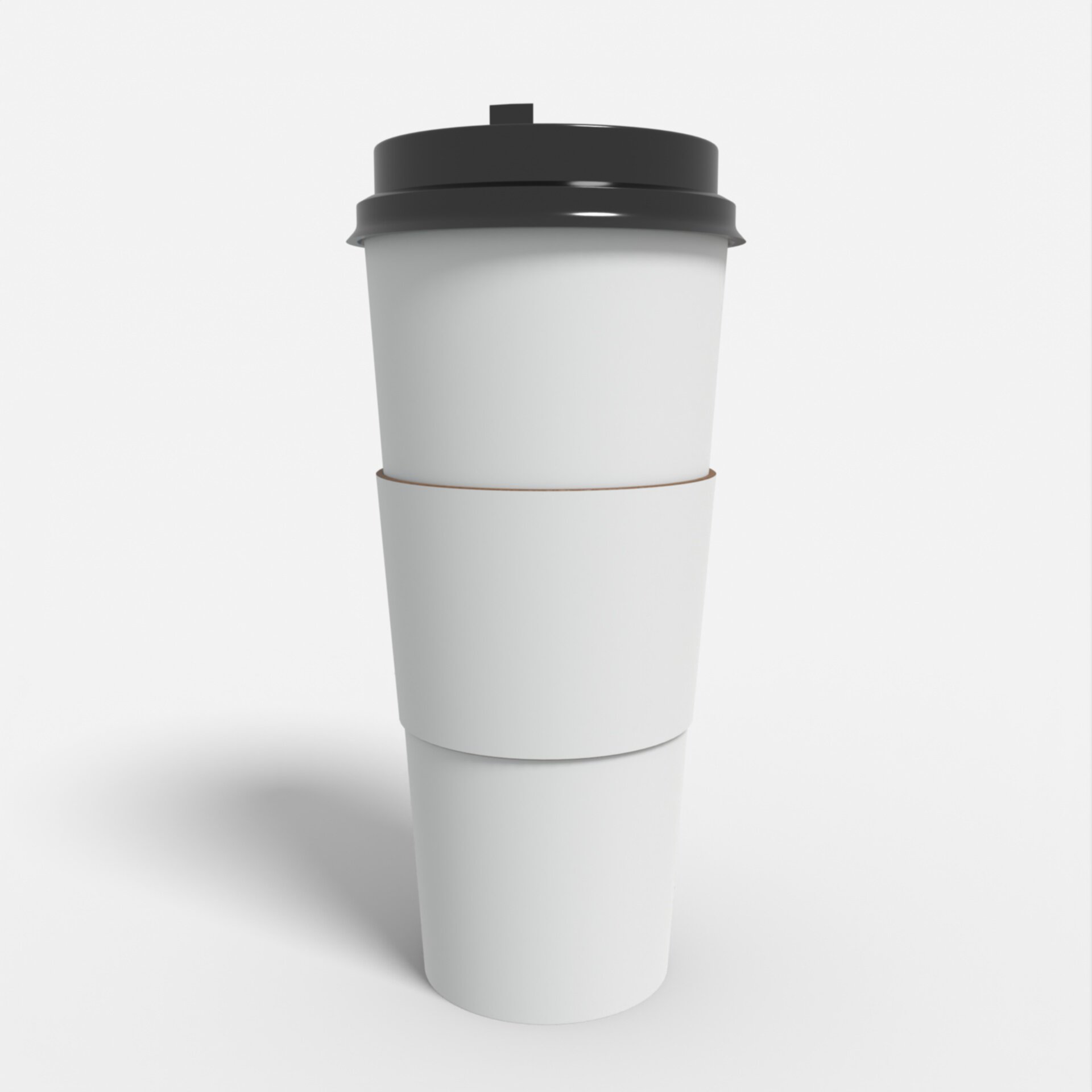 Paper cup black lid sleeve mockup 510200