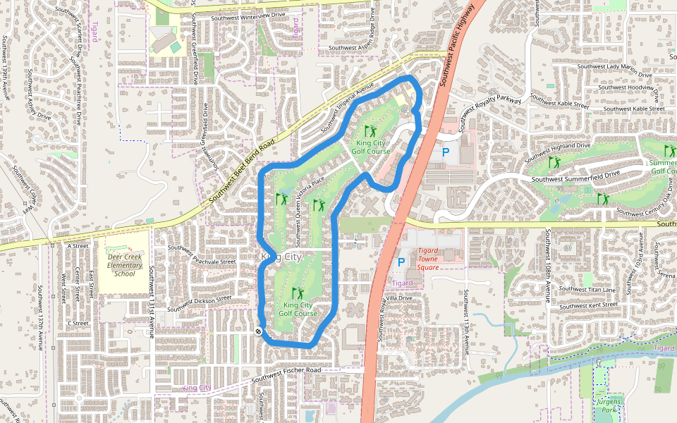 King City Walking And Running Trail Portland, Oregon, USA Pacer