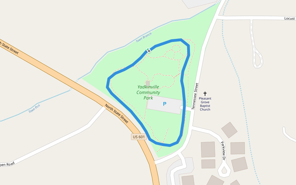 Yadkinville Community Park Walking and Running North Carolina, USA Pacer