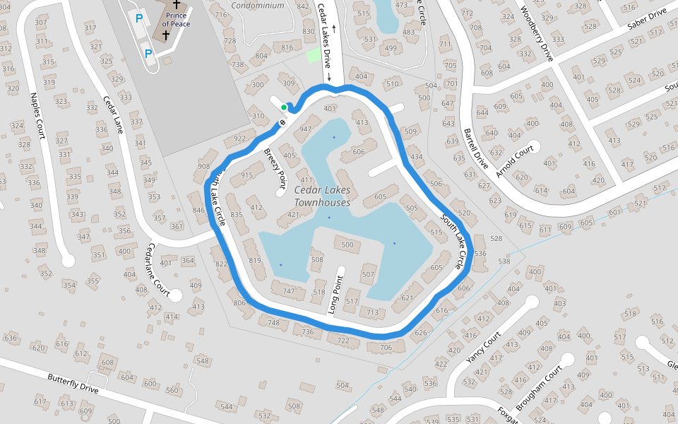 Cedar Lakes Stadthäuser Wander und Laufweg Chesapeake, Virginia