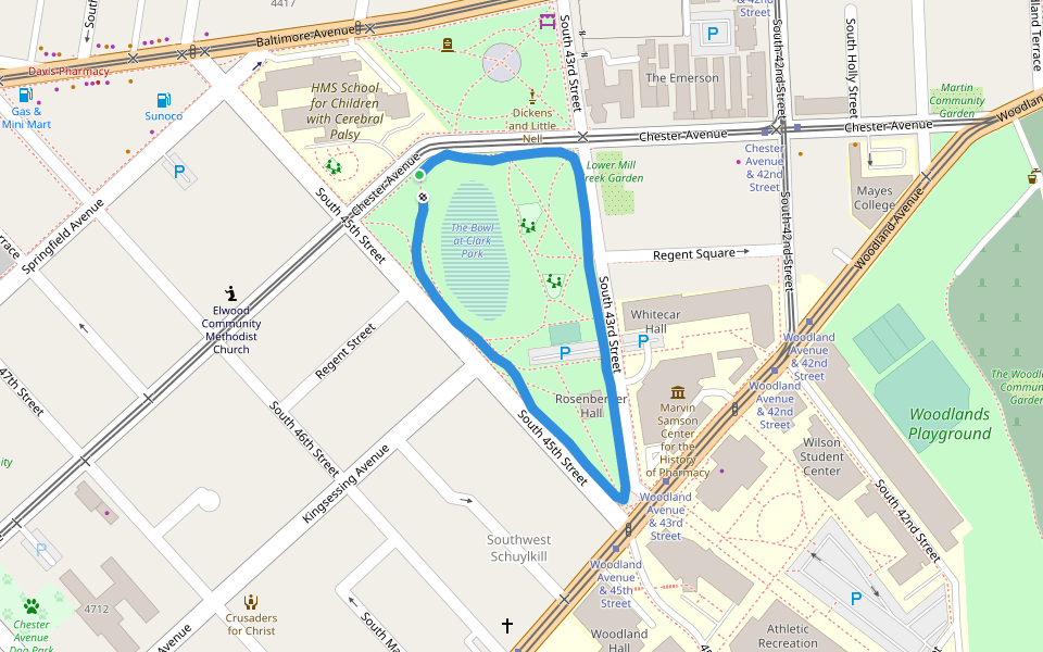 Clark Park Walking and Running Philadelphia, Pennsylvania, USA Pacer