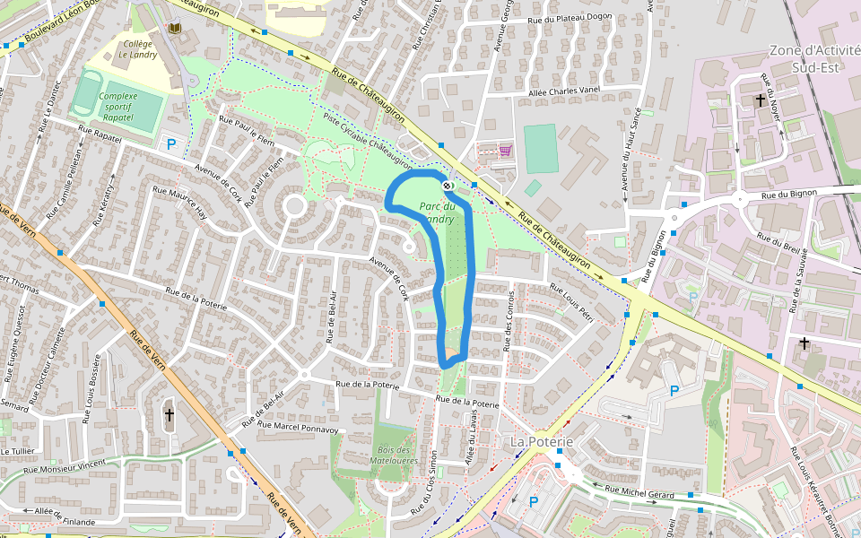 Pain Points Du Parc Du Landry Rennes Plan Parc du Landry Marcher et courir Rennes, IlleetVilaine, France Pacer