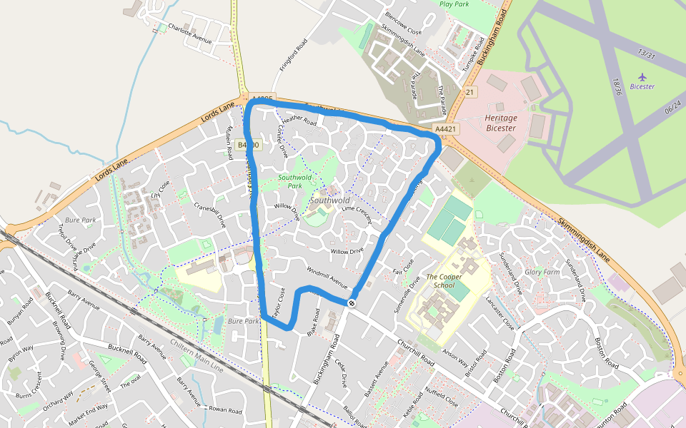 Southwold Park Walking and Running Bicester, England Pacer