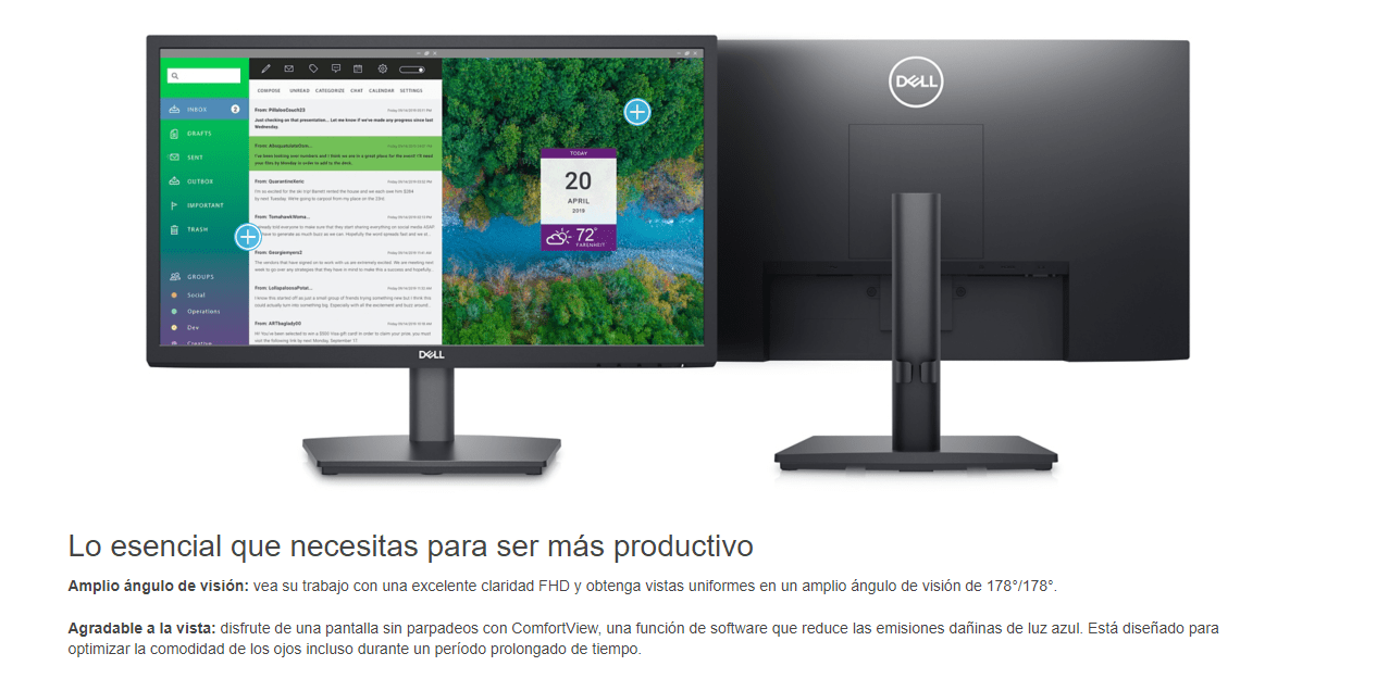 Dell E2222HS Monitor LED 21.5" (21.45" Visible) 1920 X 1080 Full