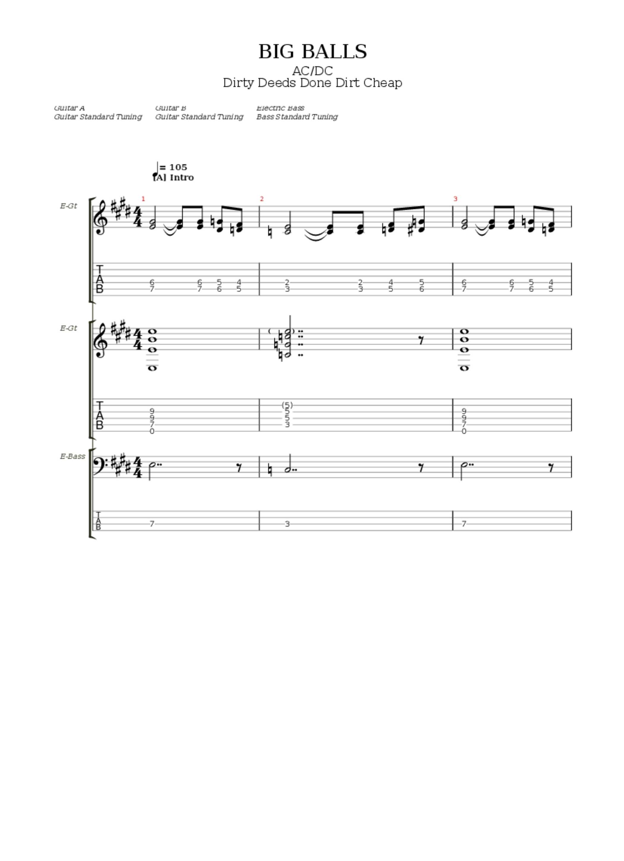 Big Balls Chords & Tabs AC/DC