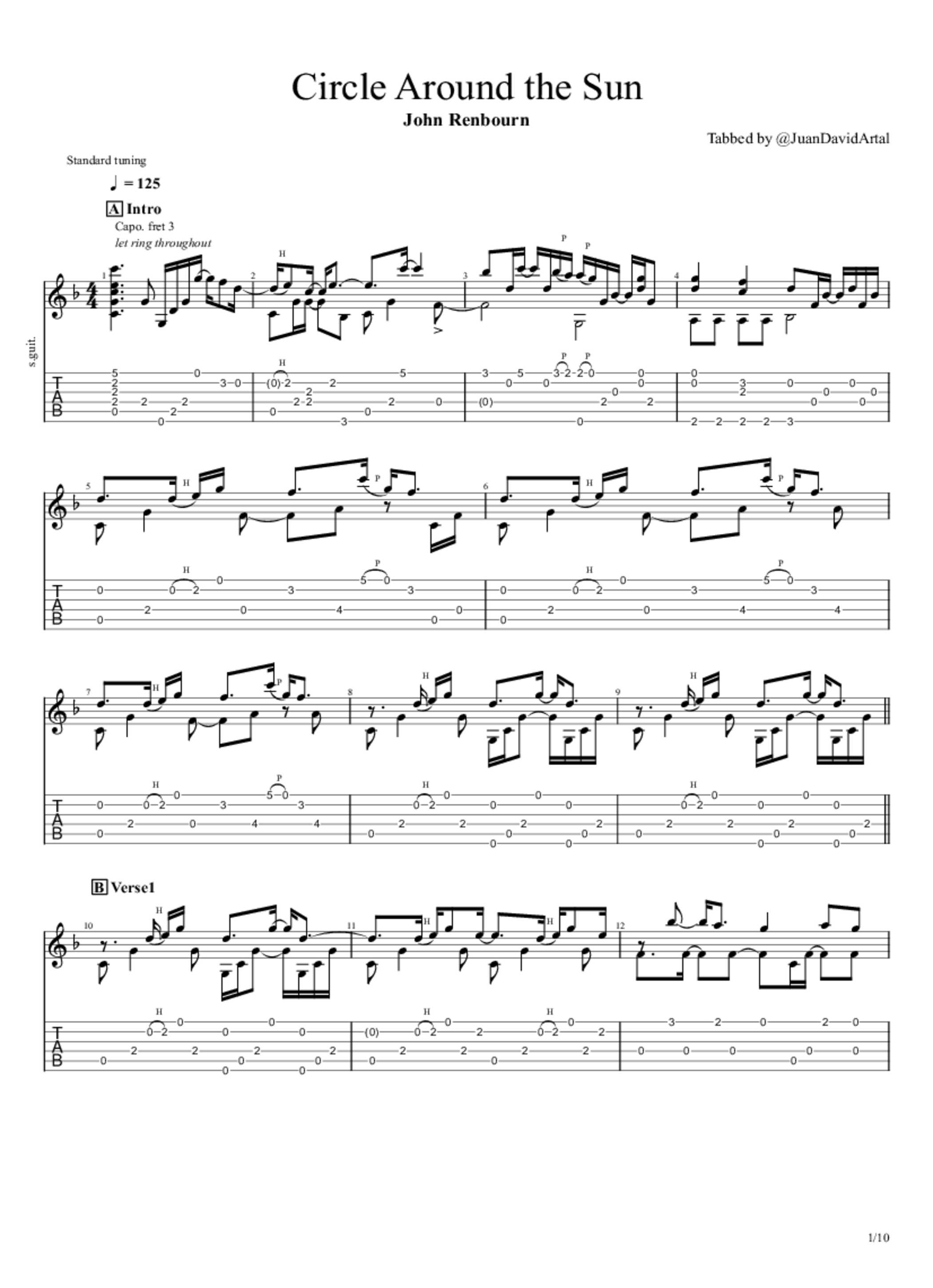 Circle Around The Sun Tab John Renbourn