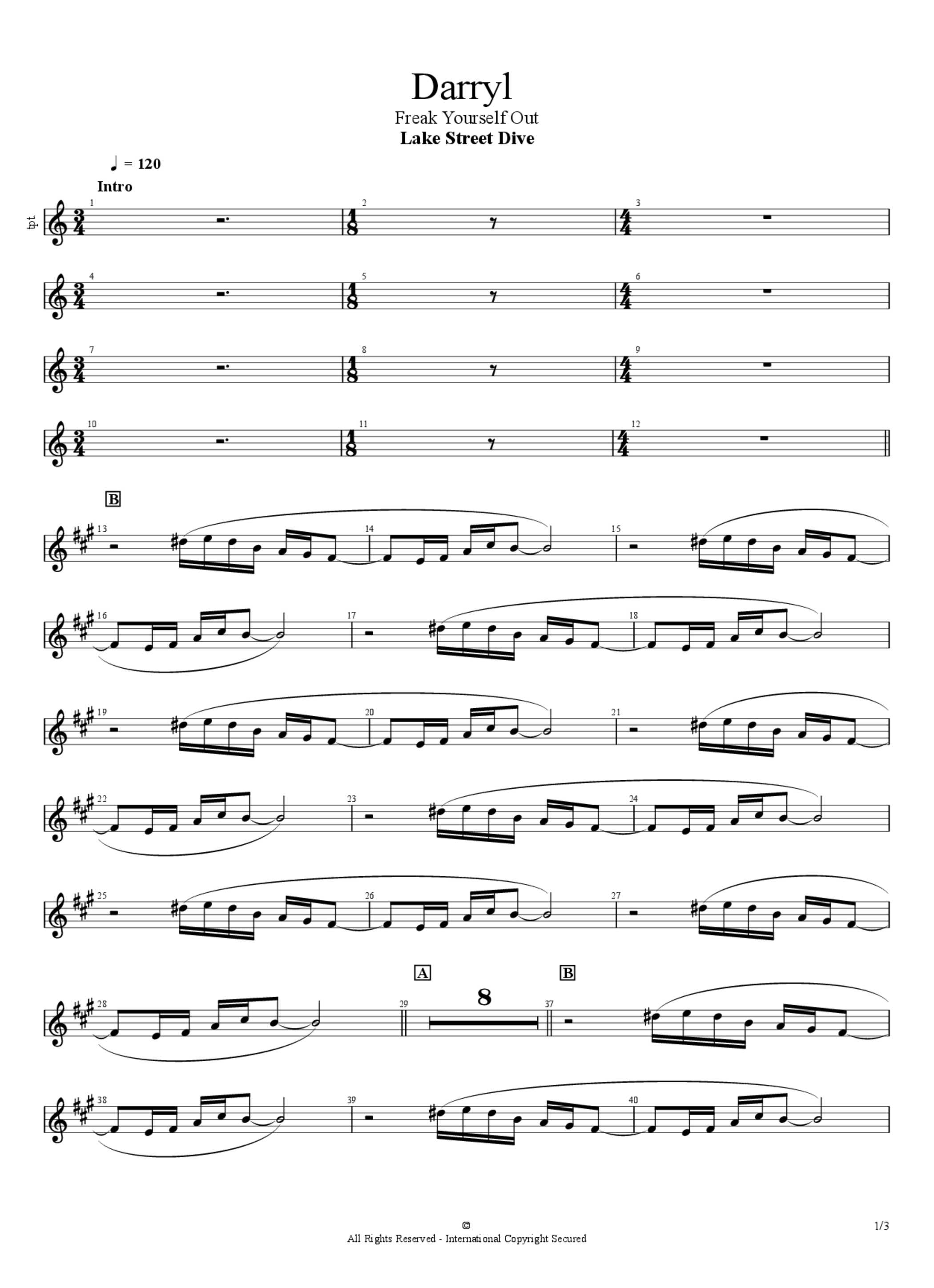 Darryl Drum Tab & Chords Lake Street Dive