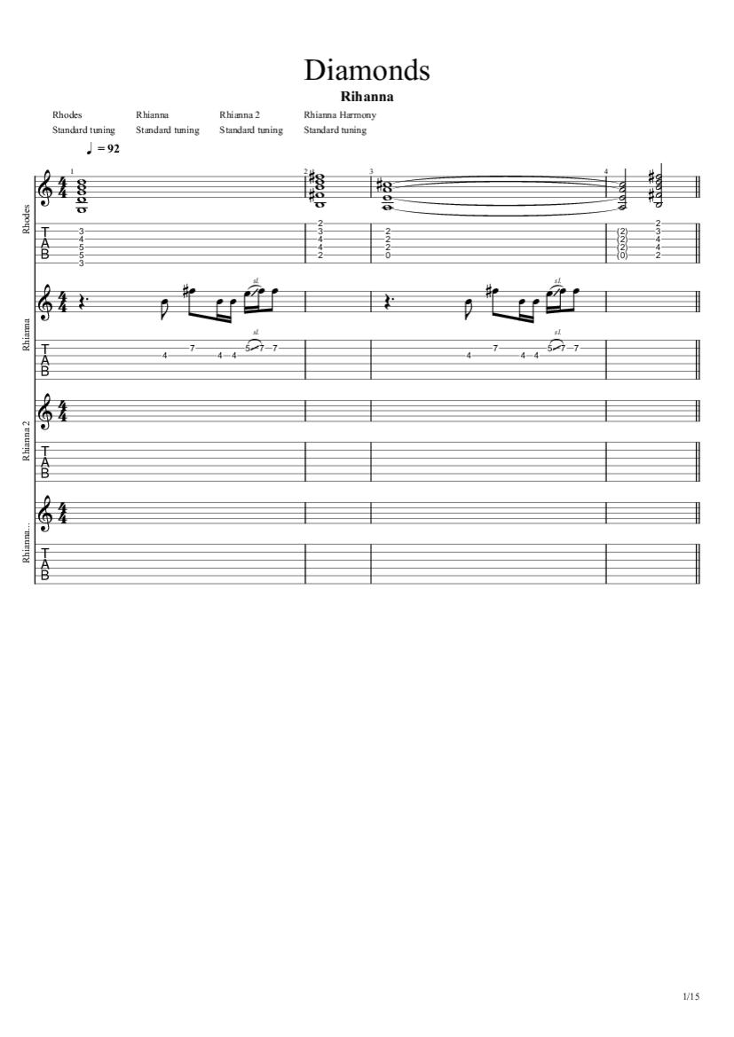 Diamonds Tab & Chords Rihanna