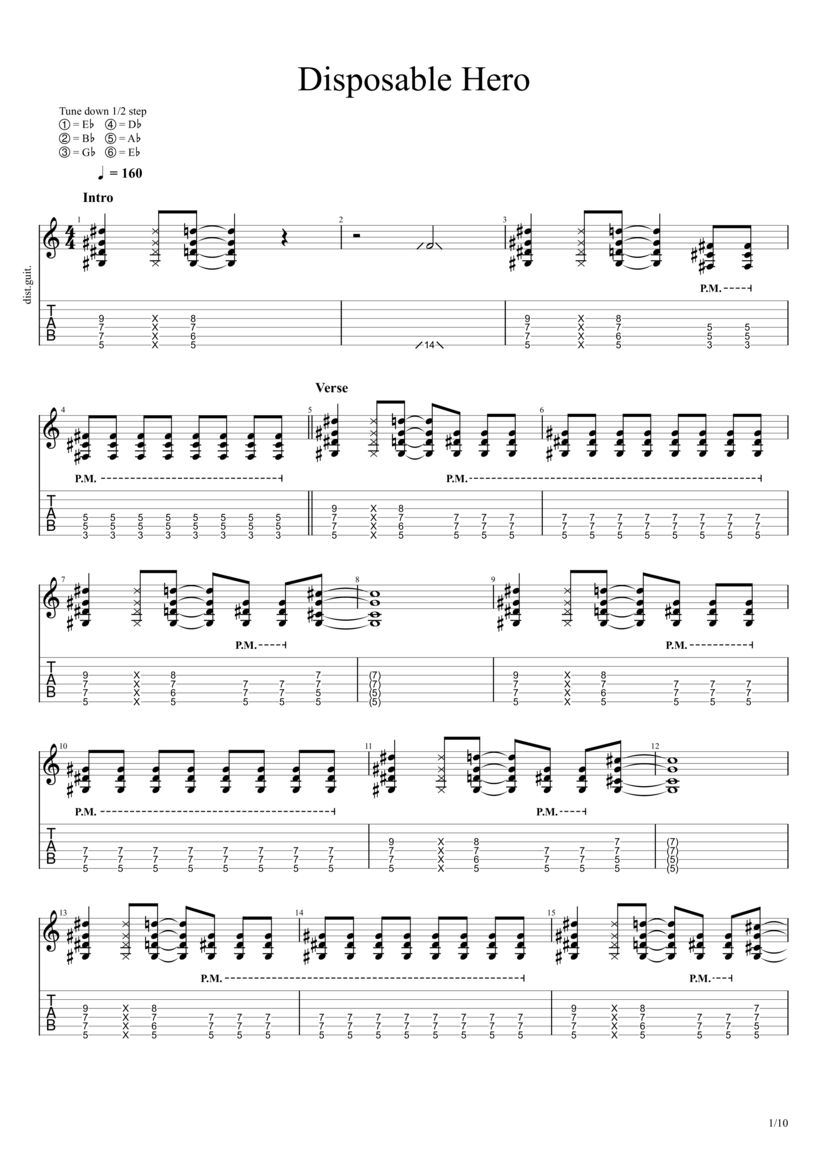 Disposable Hero Tab & Chords Thankless Dogs