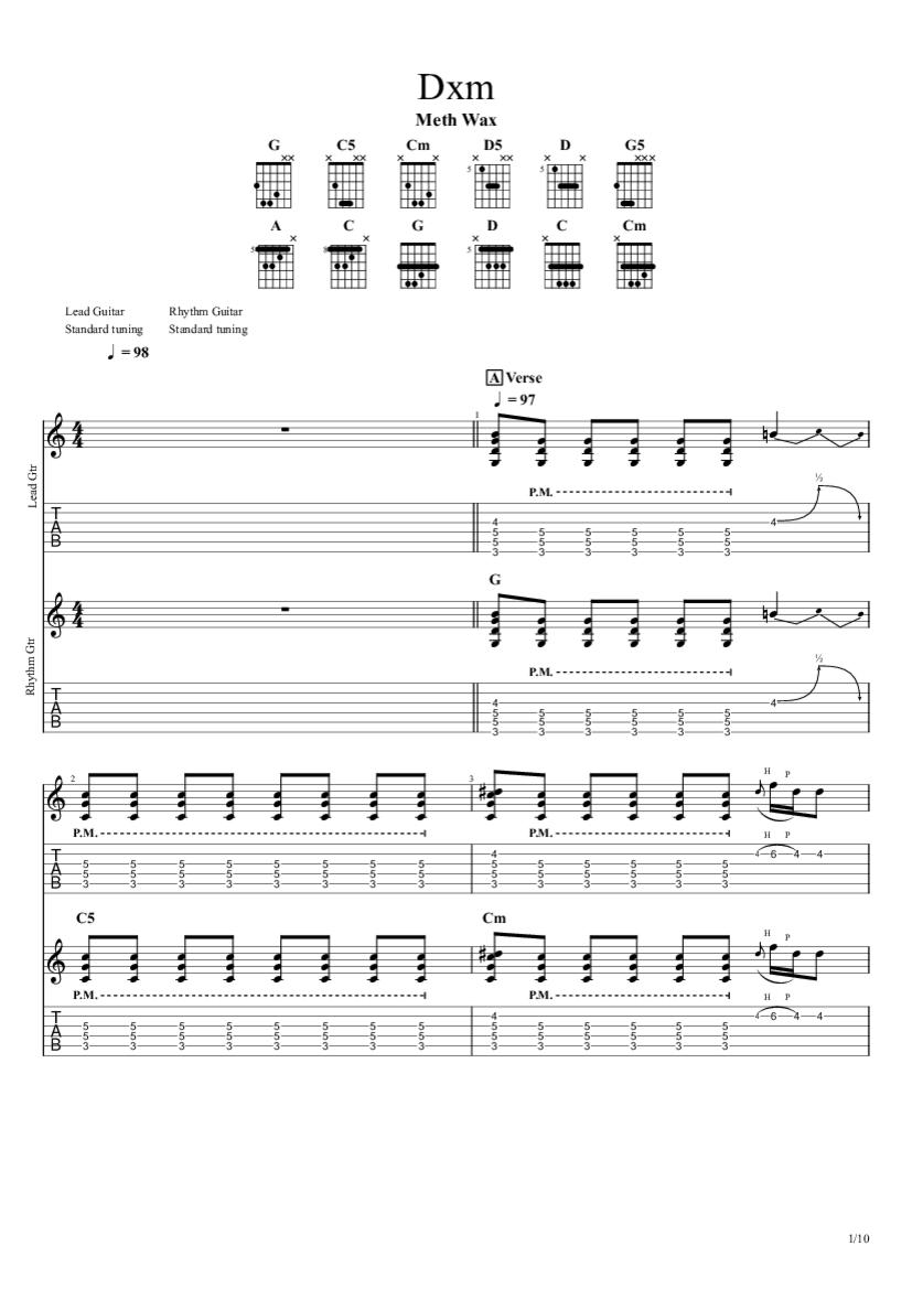 Dxm Tab & Chords Meth Wax