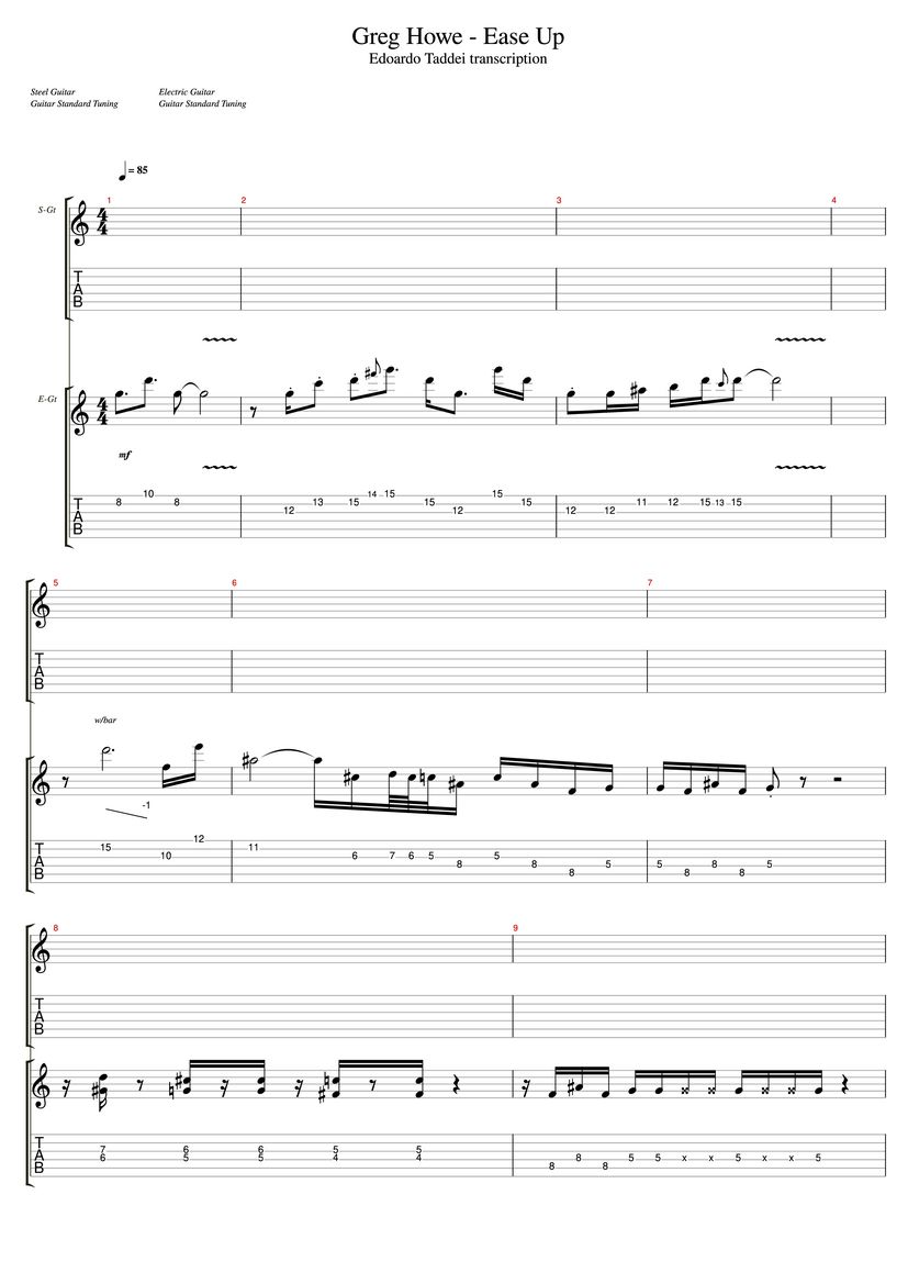 Ease Up Tab Greg Howe