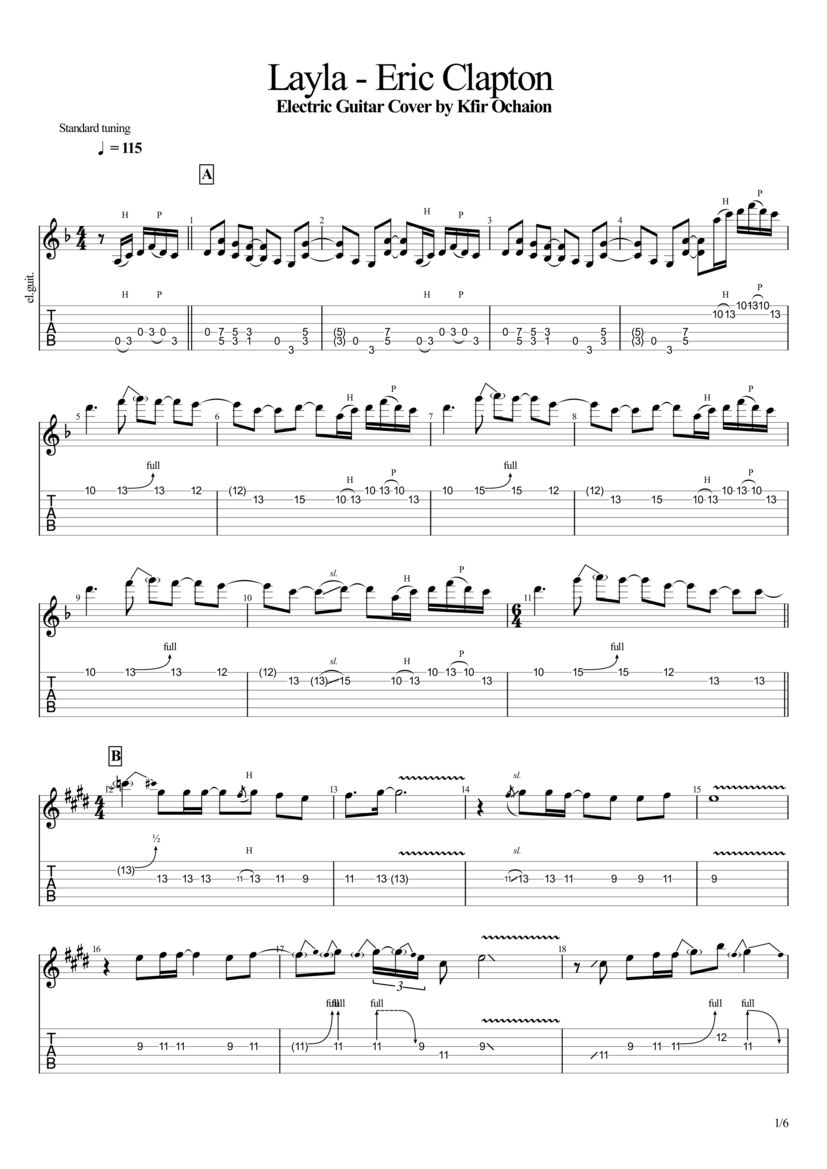 Eric Clapton Layla Tab Kfir Ochaion