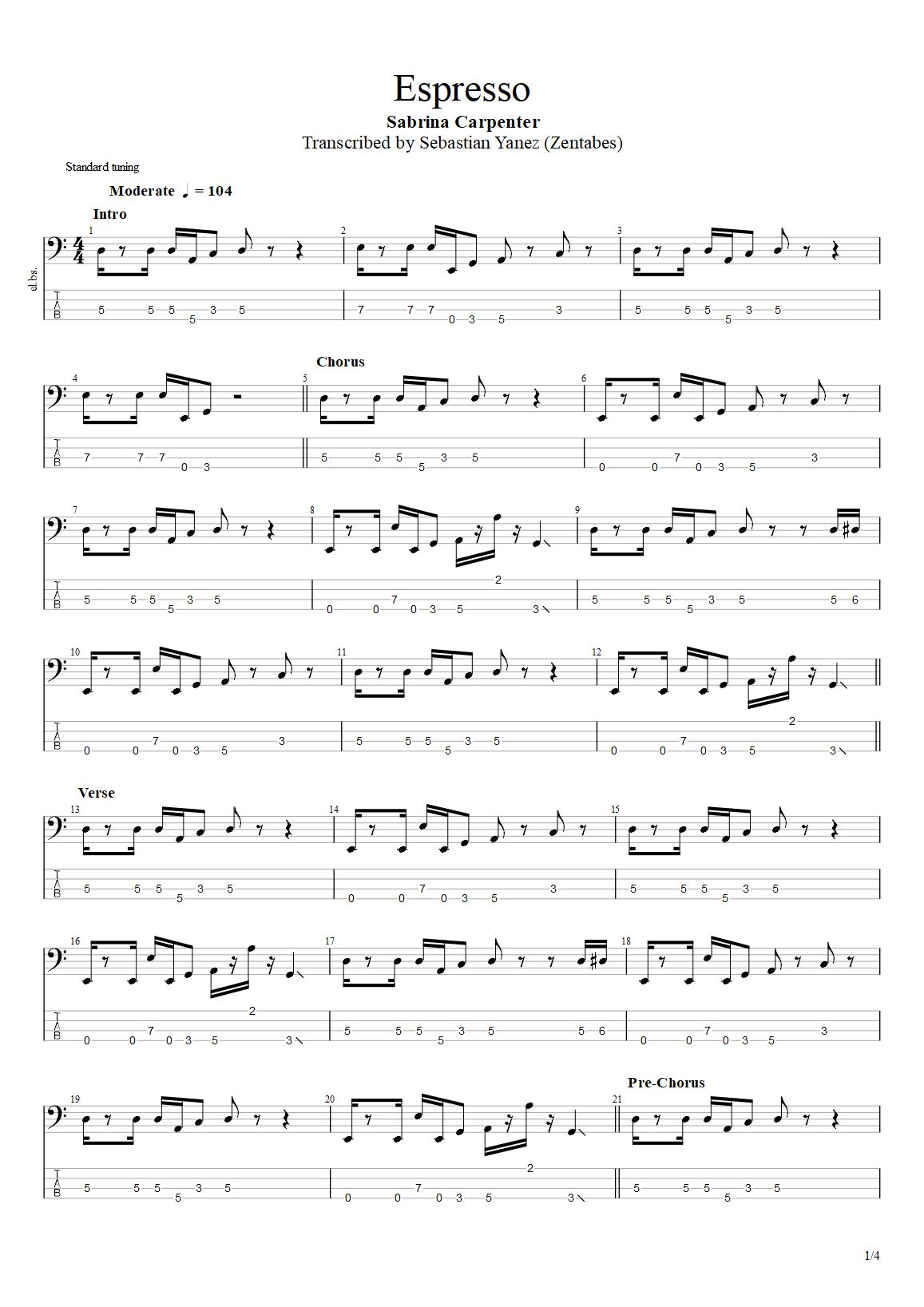 Espresso Tab Sabrina Carpenter