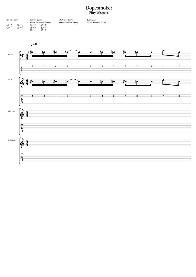 Fifty Weapons Tab Dope Smoker