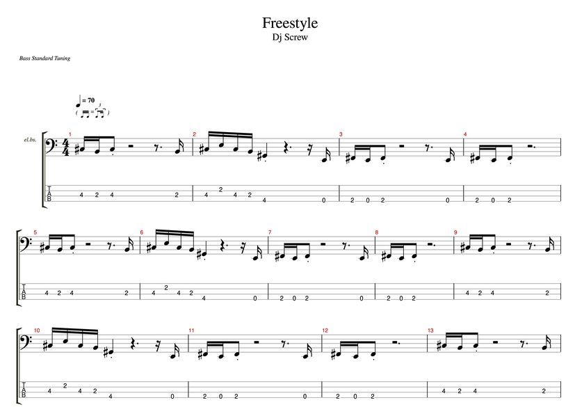 Freestyle Chords & Tabs DJ Screw