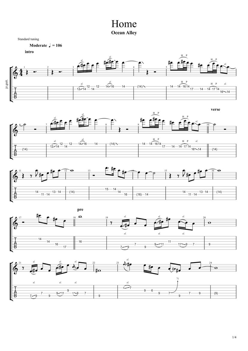 HOME Tab Ocean Alley