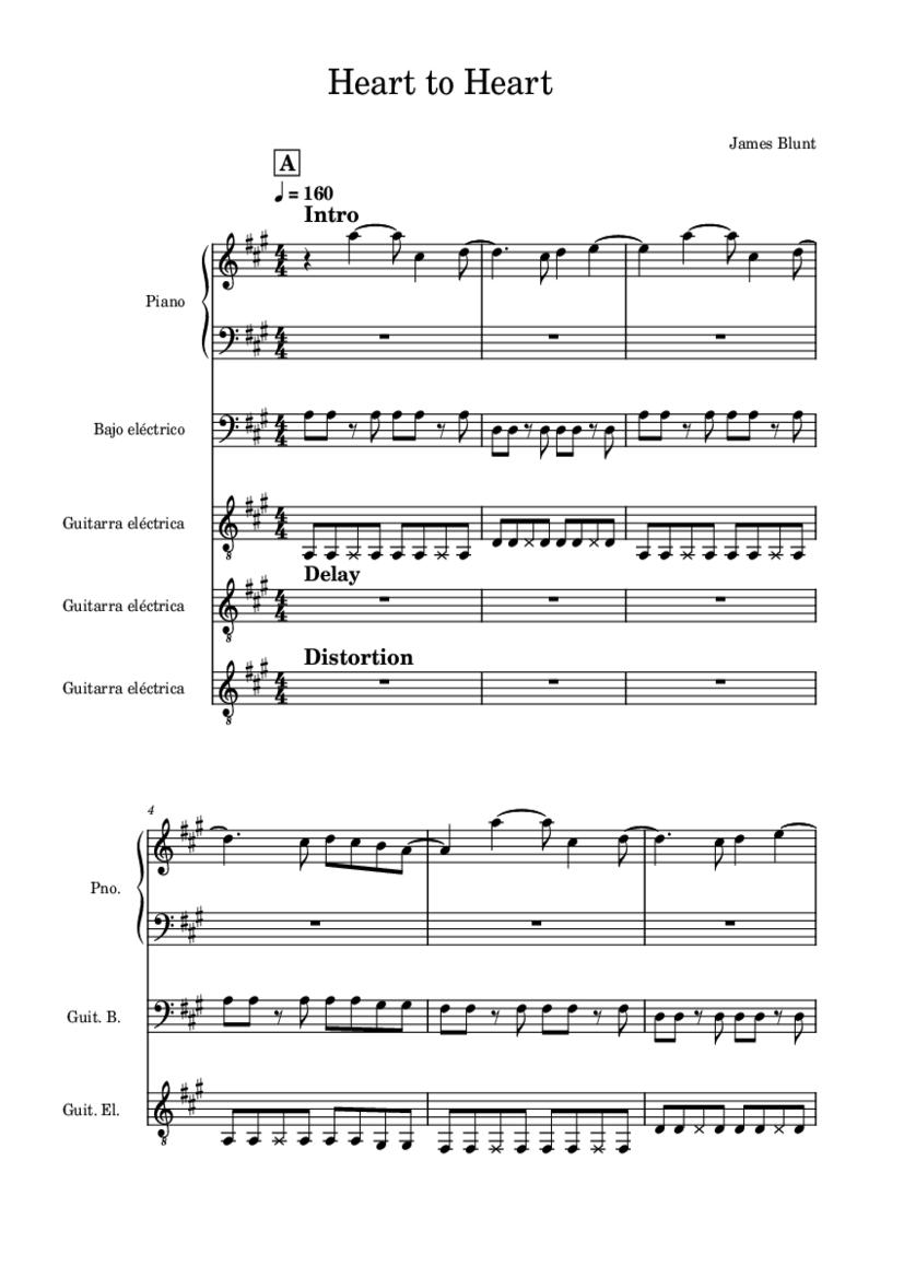 Heart To Heart Piano Sheet Music James Blunt PaidTabs