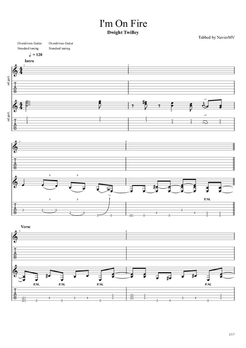 I'm On Fire Tab & Chords Dwight Twilley
