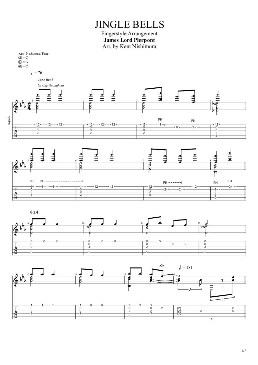 Jingle Bells Tab Kent Nishimura