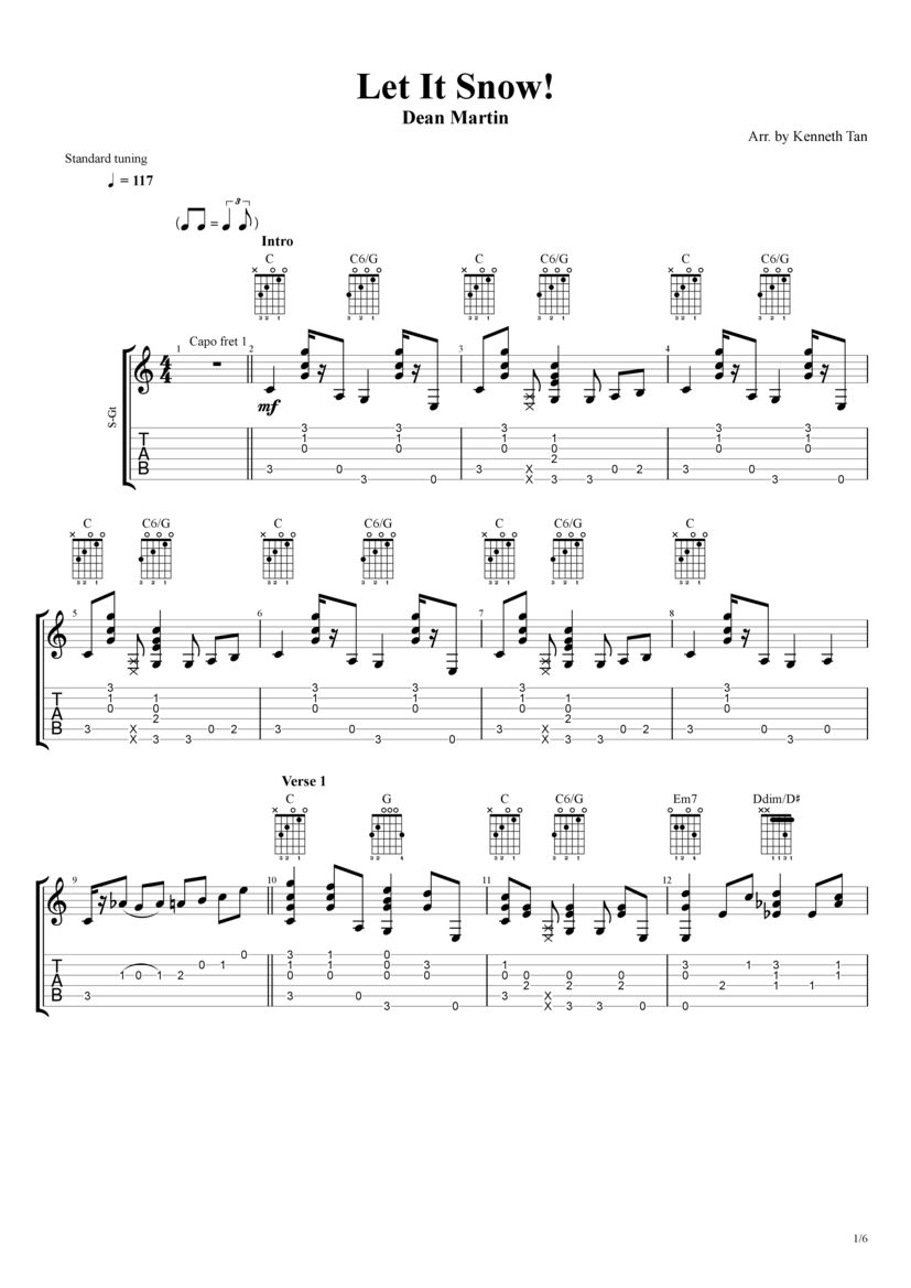 Let It Snow! Dean Martin Fingerstyle Acoustic